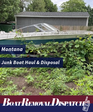 Montana Junk Boat in Backyard